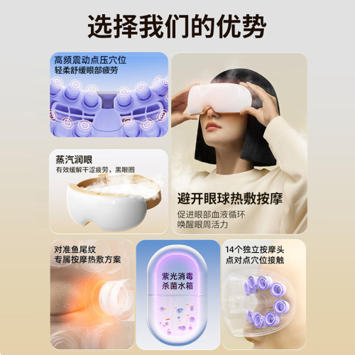 眼部按摩仪蒸汽眼罩护眼眼睛按摩器热敷去黑眼圈干涩缓解疲劳神器