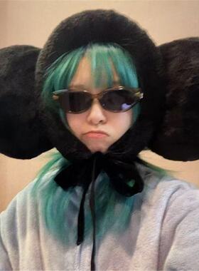 塔卡沙同款黑色oring帽大耳朵