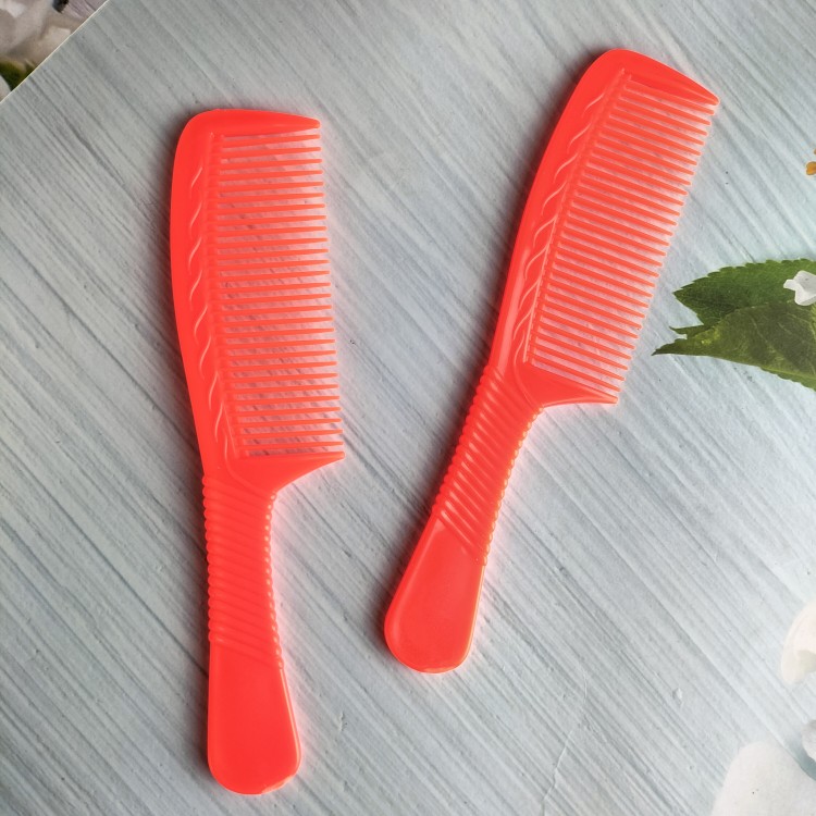 家用结婚塑料红梳子直发美发梳防静电梳不易断熟胶中齿密齿塑料梳-图1