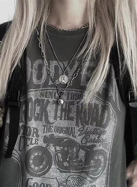 欧美ins潮流冷淡风金属球项链