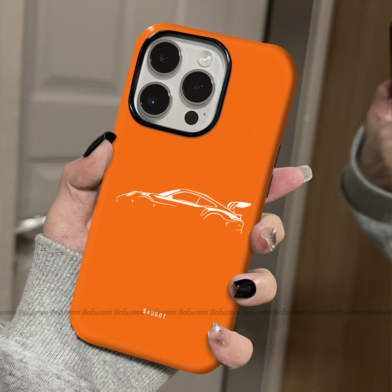 菲林适用于苹果17promax手机壳橙底豪车iphone12/13套硅胶14max全包防摔xs小众个性15plus网红新款女air潮牌6 - 图0