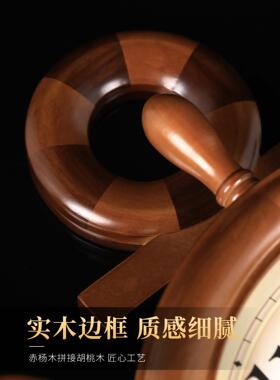 创意船舵实木挂钟客厅家用高级感静音时钟大气艺术装饰挂墙钟表
