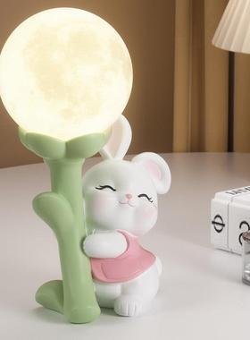兔子夜灯床头睡眠可爱台灯创意网红装饰卧室家居摆件女生生日礼物
