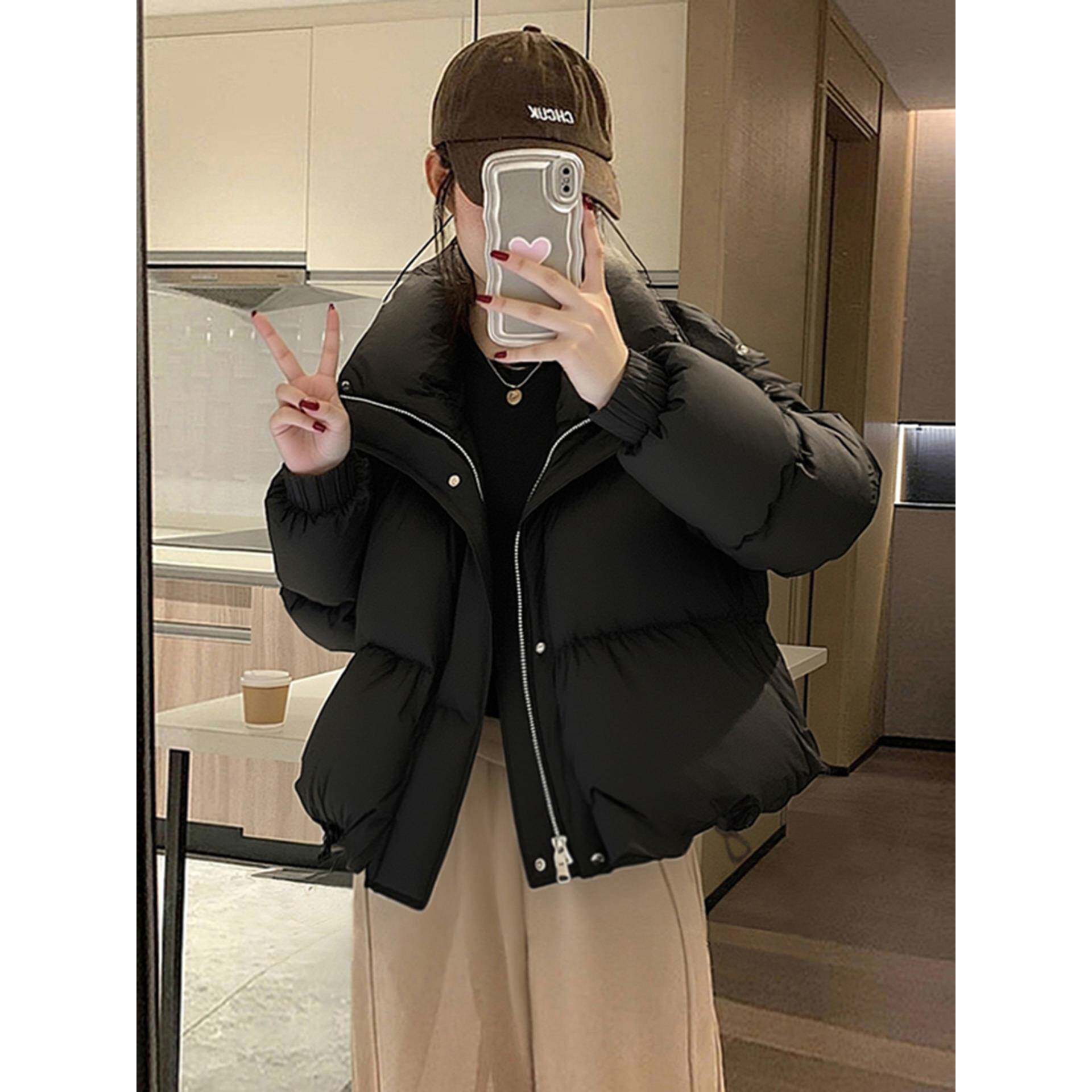 小个子短款连帽羽绒服女2025冬季新款白鸭绒爆款漂亮面包服外套 - 图0