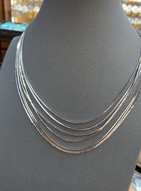 无中古金色多层流苏项链轻奢项链