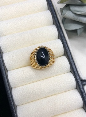 铜材质简约设计感镂空雕刻花纹戒