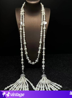 -珍珠母贝中古法式施华珍珠项链