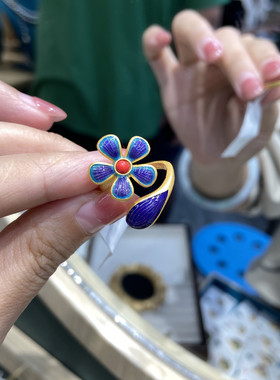 铜2024新品国潮古法蓝戒指/指环