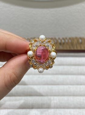 珠宝新款饰品戒指蓝尖晶锆石珍珠