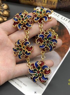 vintage个性气质电镀真金彩色珐