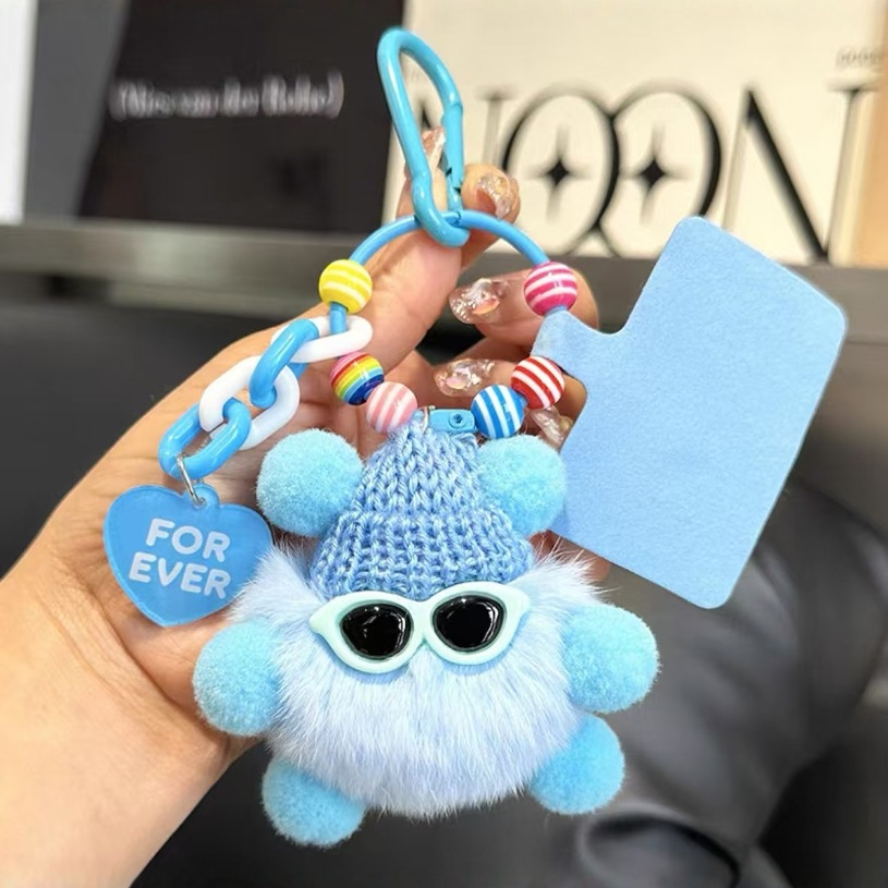 Imitation Rex Rabbit Fur Cute Little Briquettes Bag Pendant School Bag