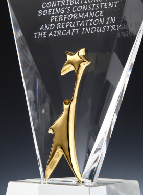 高端新款五星水晶奖杯定制各种体育比赛奖品纪念品奖牌退休纪念品