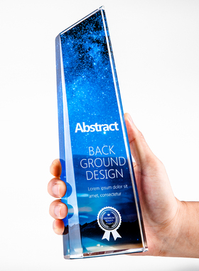 水晶奖杯定制定做创意彩色照片荣誉证书聘书授权牌冠军颁奖纪念品