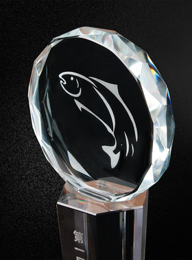 个性创意奖杯水晶定制钓鱼能手垂钓比赛奖杯奖牌垂钓奖杯特色定做