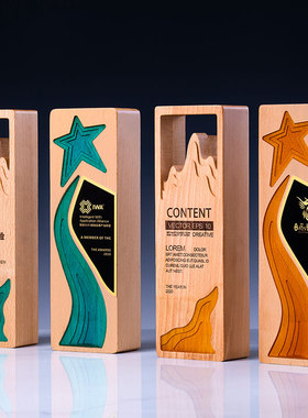 创意奖杯定制定做实木奖牌五角星加盟牌匾荣誉证书聘书授权牌制作