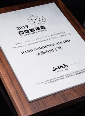 奖牌定制定做创意黑胡桃实木质高档荣誉证书聘书授权牌三等功牌匾