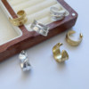 European and American style personalized retro exaggerated C-shaped earrings and rings