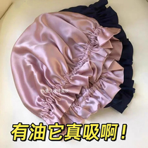 Real silk hair care method ~ French style 100% mulberry silk sleeping hat real silk hair hat suction oil woman with maternal moon hair film cap