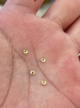 18K金保色不掉色3mm4mm隔珠diy散珠路路通贴片通体多样性发其一