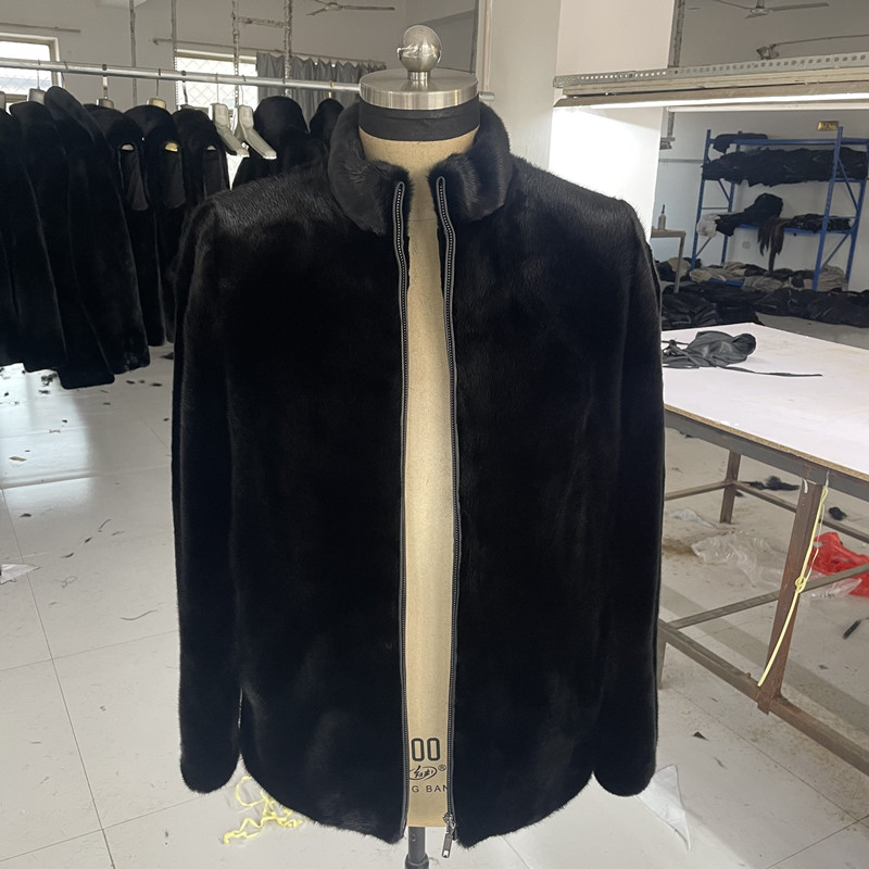 新款美国宝嘉美男士水貂皮外套真貂皮大衣男装皮毛一体整貂皮草 - 图2