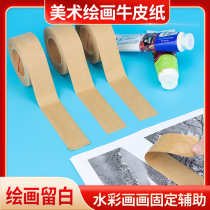 Wet water kraft paper adhesive tape watercolor painting with anti-unsealing case water adhesive paper Fine art with hand ripping and painting water soluble adhesive tape to be used with water only high sticky powerful sex carton printing changed with water i.e. viscose