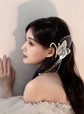李一桐同款发夹蝴蝶翅膀森系订婚