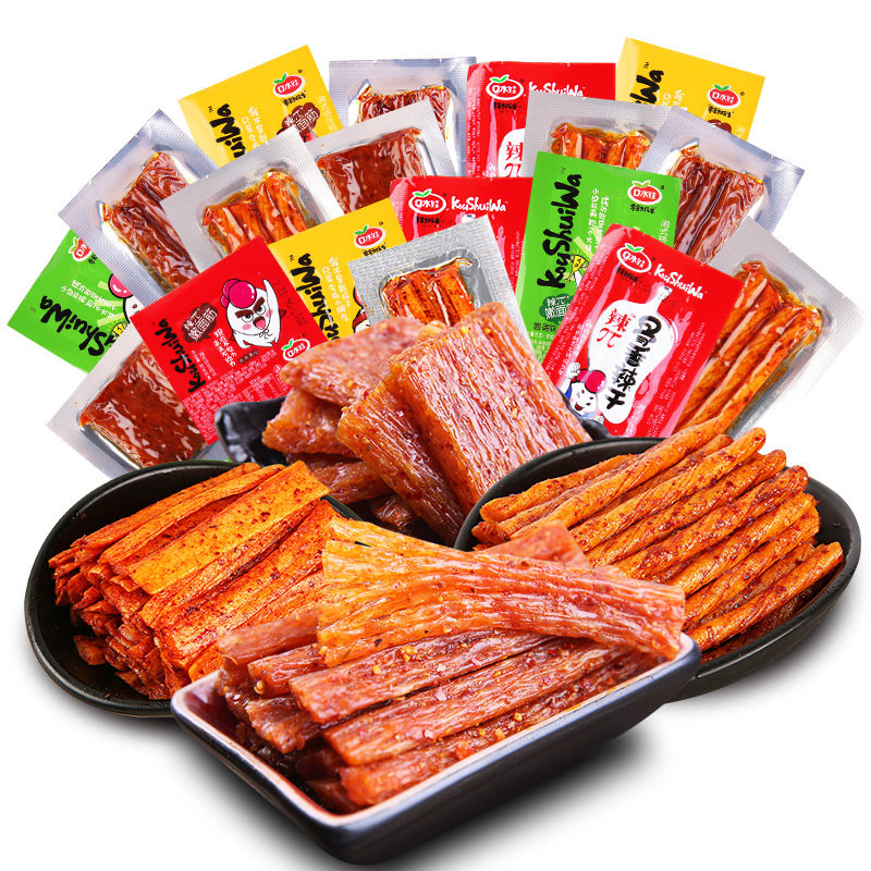 口水娃500g多味麻辣独立小包辣条 缘一食品豆腐干