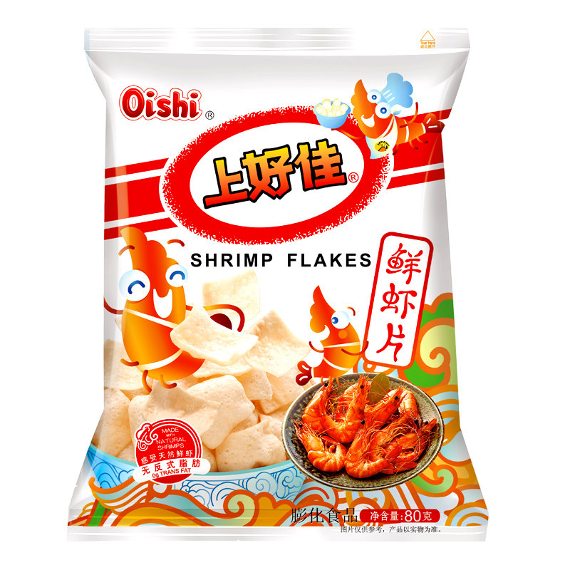 上好佳80g*4袋鲜虾片蟹味芝士条 缘一食品膨化食品