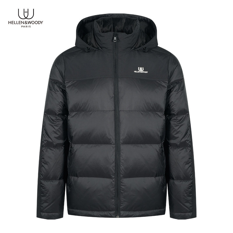 HW男装法国高端90白鸭绒户外冬季新款连帽立领防水加厚男士羽绒服