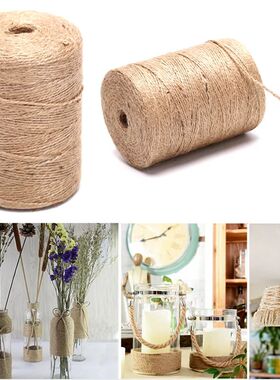 Natural Hemp Linen Cord Twisted Burlap Jute Twine Rope Strin