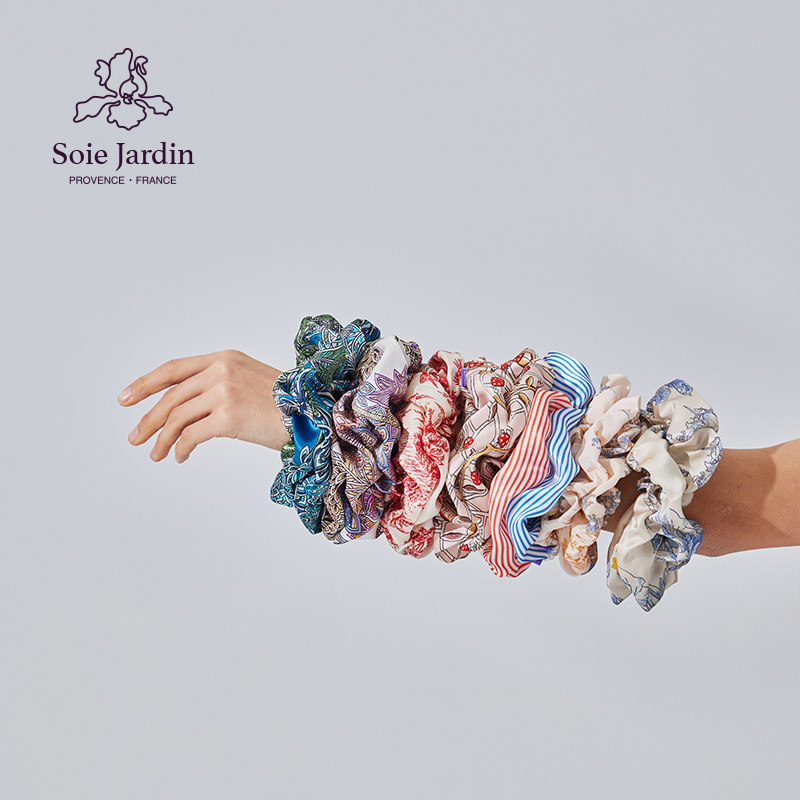 soiejardin 7#真丝印花立体直径15cm超大号发圈手腕装饰造型配饰,淘宝优惠券,粉丝福利购,淘宝优惠卷