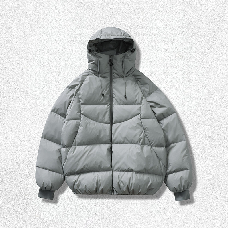 AGITOMADE 防泼水90白鸭绒加厚连帽羽绒服CLEANFIT短款保暖外套