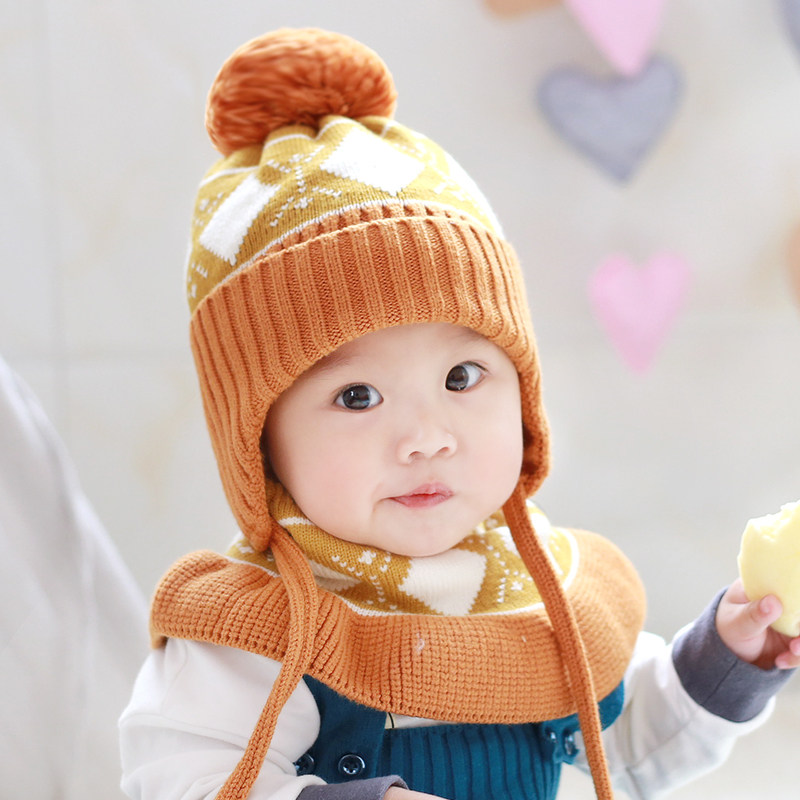 秋冬男女新生幼儿宝宝针织婴儿帽子 影点点帽子
