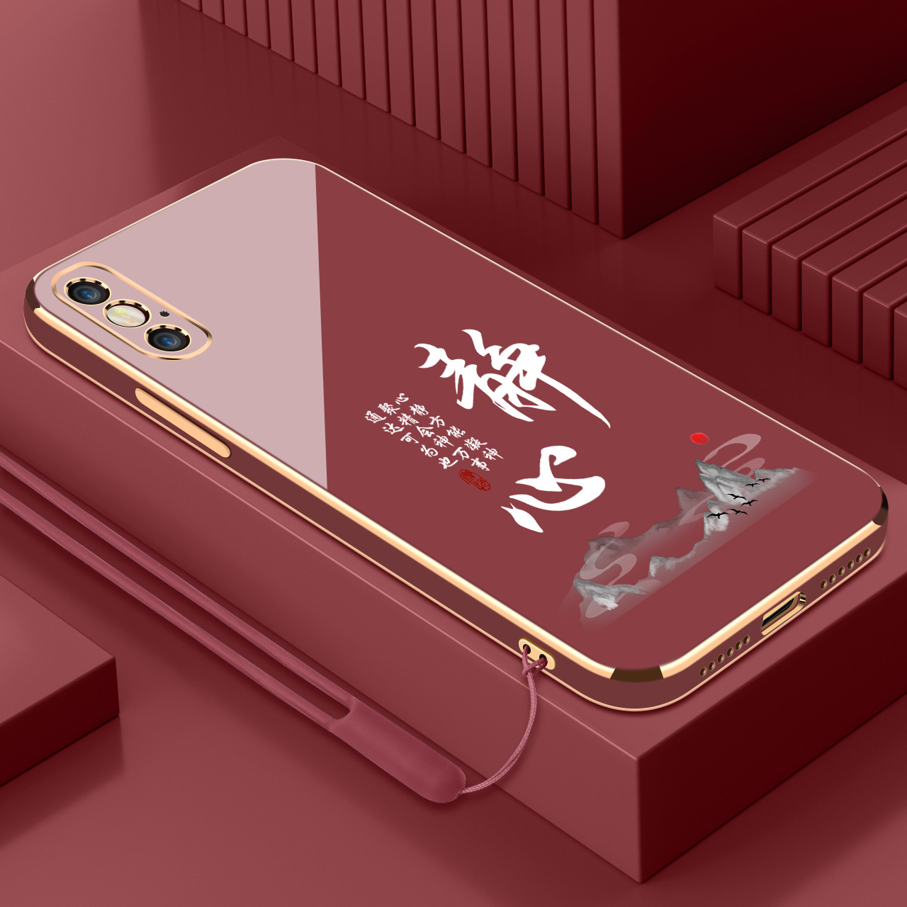 适用电镀苹果x/xs静心手机壳新款iphonexr情侣小众ins风女款苹果xsmax直边硅胶软壳高级感全包防摔男保护套 - 图3