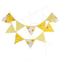 Source Children Yellow Duck Birthday Decoration Kindergarten Cotton Cloth Party Camping Small Duck Children Room Flags Triangle Flag Home
