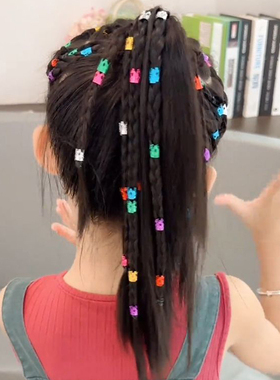 脏辫环扣女童编发发夹头饰爵士舞