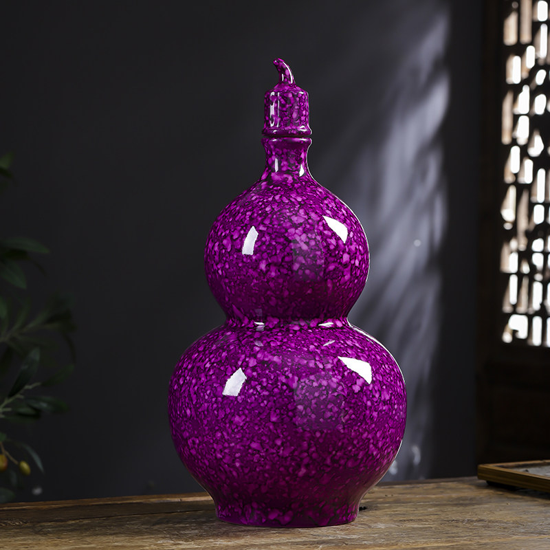 景德镇陶瓷家用酒瓶空瓶密封酒壶葫芦酒具5斤10斤装水珠釉酒坛