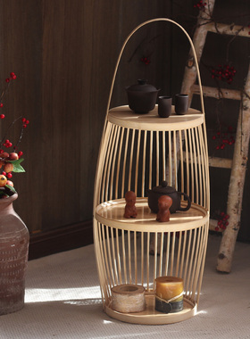 中式风茶室样板间设计师禅意竹编