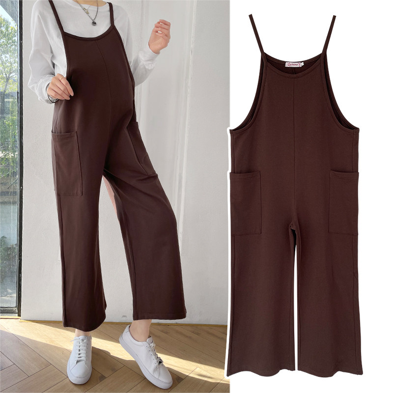 孕妇背带裤套装夏季外穿潮妈背带裤 夏娜莎孕妇背带裤