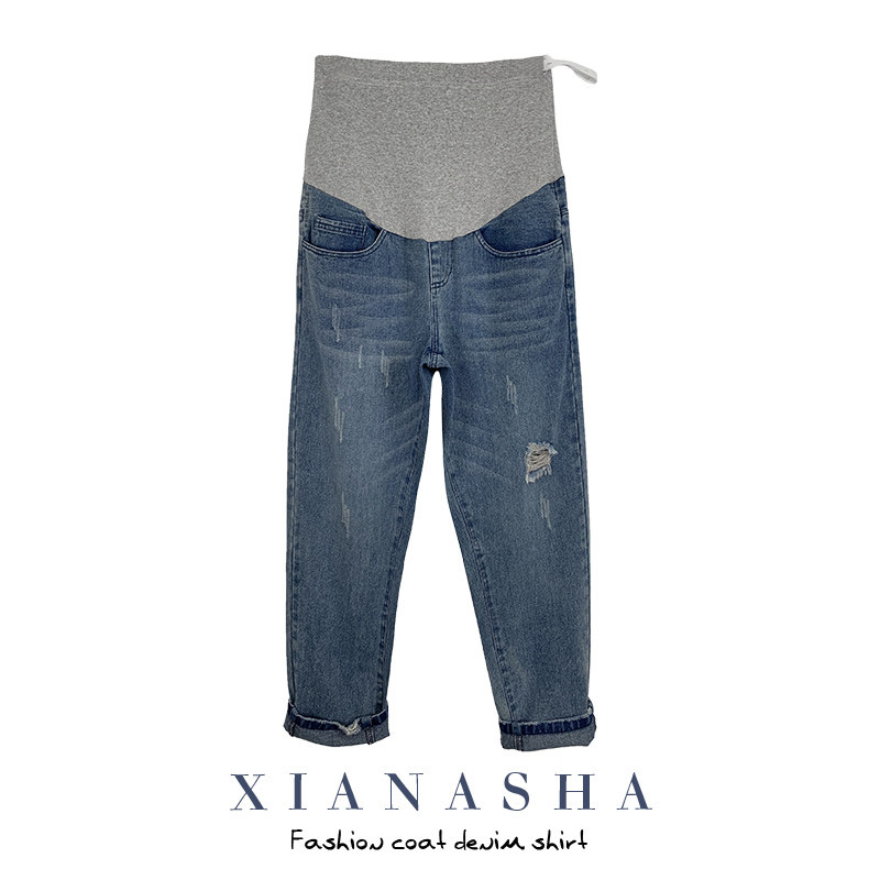 外穿潮妈春秋款孕妇春装孕妇裤子 夏娜莎孕妇直筒裤