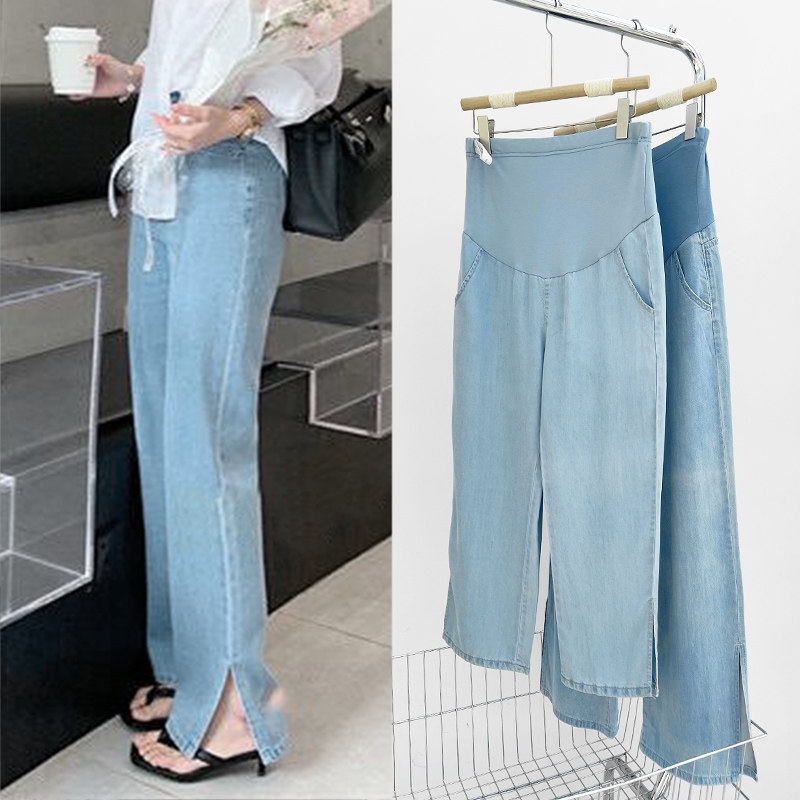 夏季潮妈阔腿夏外穿宽松孕妇裤子 夏娜莎孕妇阔腿裤