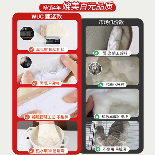 防烫手套隔热加厚硅胶厨房烤箱专用烘焙耐高温防热微波炉手套烘培 - 图0