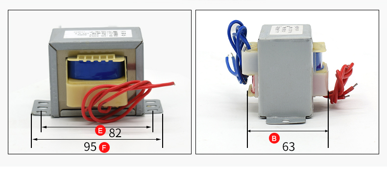 EI66型 40W 40VA 220V380V转6V9V12V15V18V24V单双交流电子变压器-图2