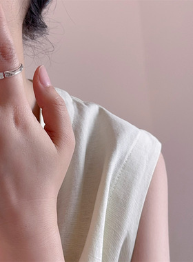 镶嵌珍珠蝴蝶戒指女生潮酷轻奢高