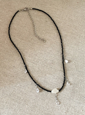 贝壳云朵水晶串珠锆石水滴流苏项