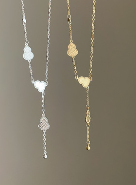 轻奢细闪葫芦流苏项链女气质高级感个性独特时尚潮流颈链锁骨链