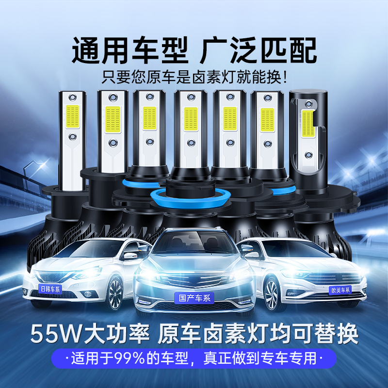 奔驰R级R300 R320 R350 R400 R500L LED大灯远光近光雾灯改装灯泡 - 图2