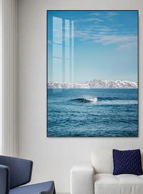 大海水浪花海滩风景玄关装饰画客厅餐厅书房办公室背景墙挂画酒店