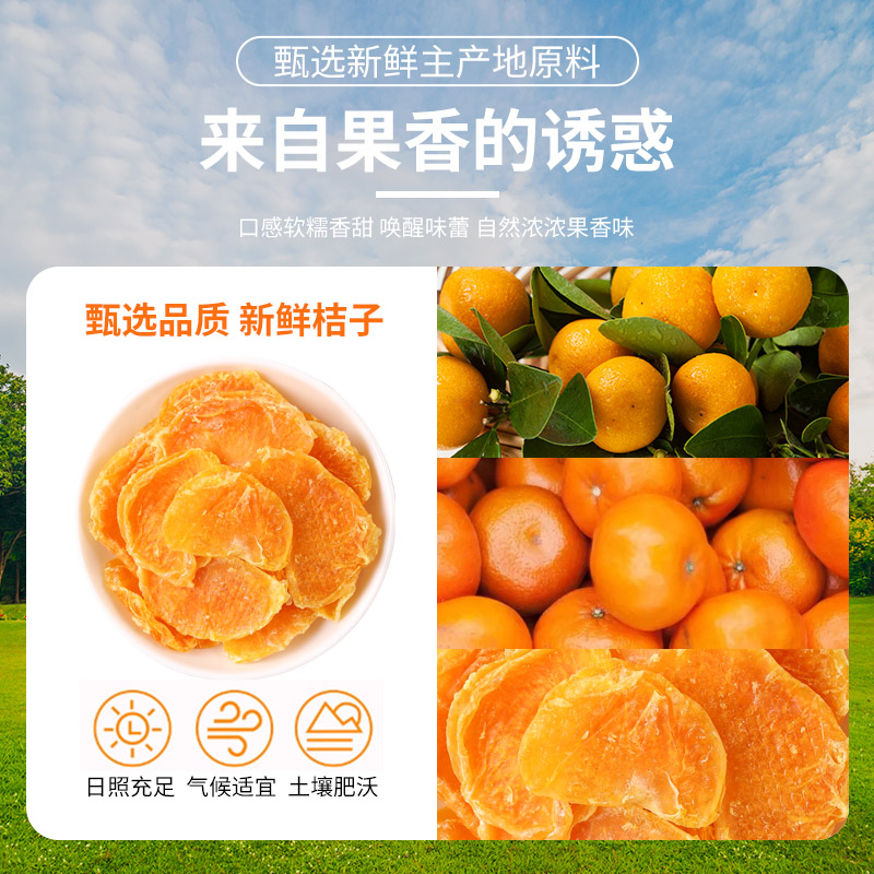 橘子干桔子干蜜桔果干金桔片袋装散装蜜橘果脯蜜饯网红休闲小零食 - 图1
