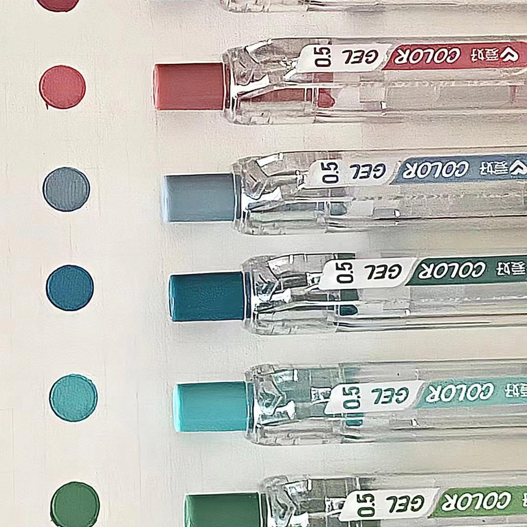 爱好GP260彩色按动中性笔6色DIY手账彩色笔ins学生笔记标记重点笔 - 图3